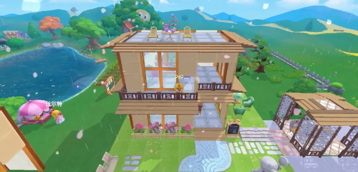 摩尔庄园怎么在空中放方块