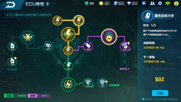 qq飞车手游ecu特性选哪个