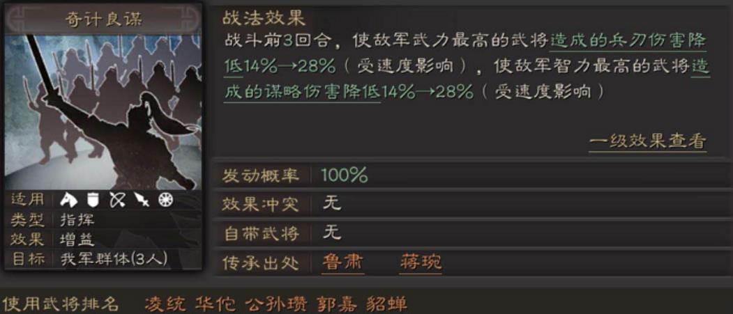 三国志战略版奇计良谋怎么用