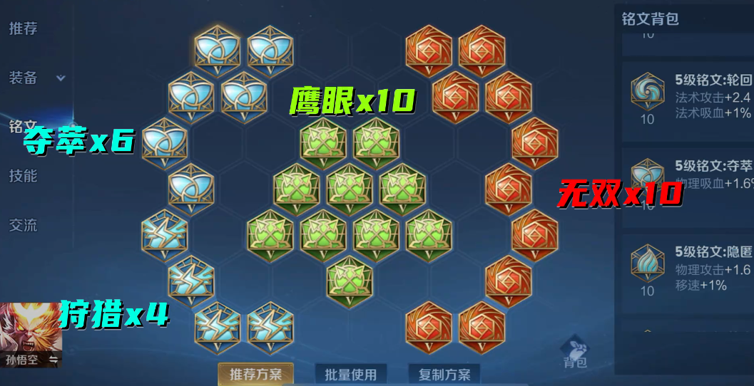 王者荣耀孙悟空铭文出装怎么出