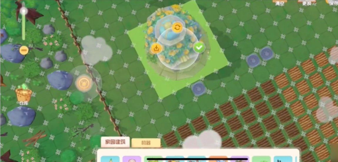 摩尔庄园怎么让东西转起来