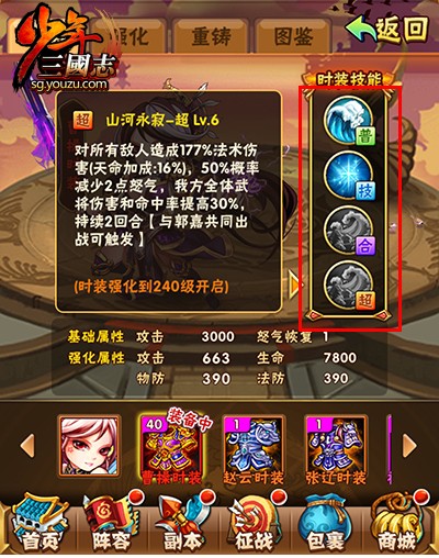 少年三国志时装有什么用