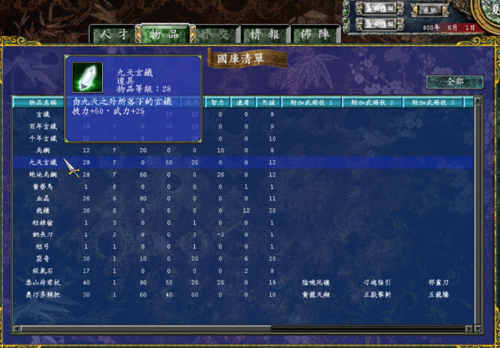 三国群英传九天玄铁加什么属性