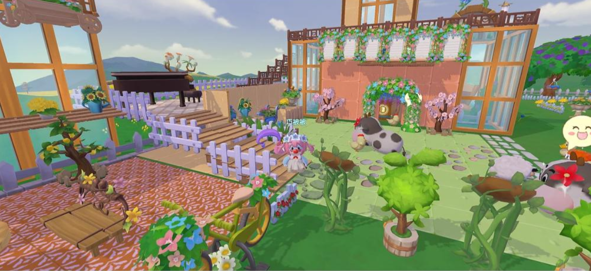 摩尔庄园怎么把花放栅栏上