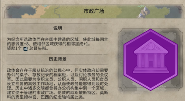 文明6市政广场有什么用